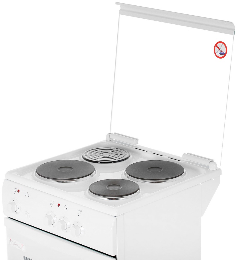Электроплита De luxe 5003.17 50 см, 4 конфорки, белый фото 8