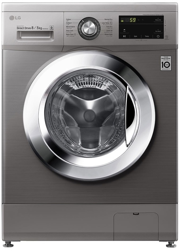 Стиральная машина с сушкой LG F4J3TMG5P 8 кг, серебристый фото 1