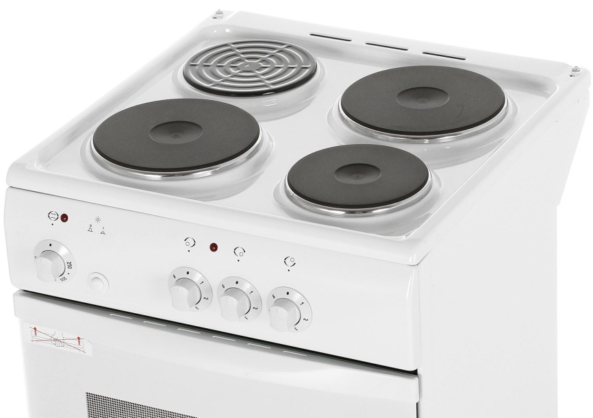Электроплита De luxe 5003.17 50 см, 3 конфорки, белый фото 8