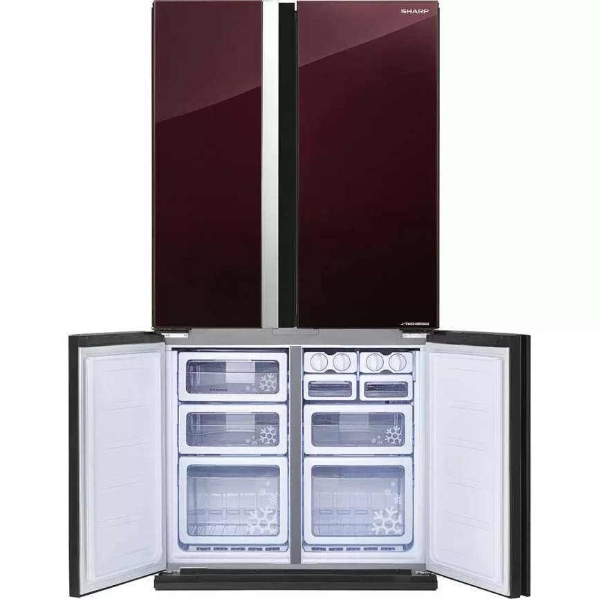 Многокамерный холодильник Sharp SJGX98PRD No frost, бордовый фото 4