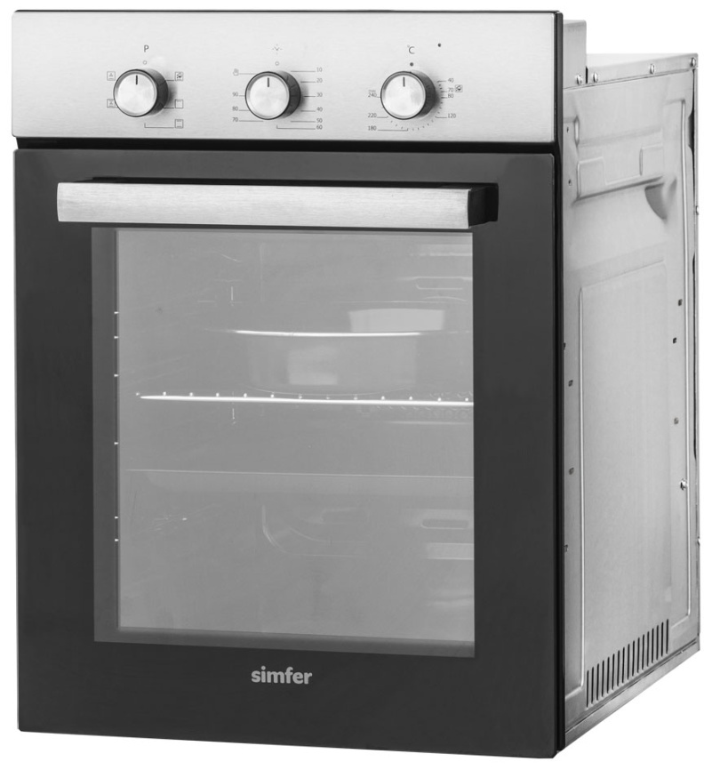 Электрический духовой шкаф Simfer B4EM16016 45 см, 49 л, гриль и конвекция, черный фото 2