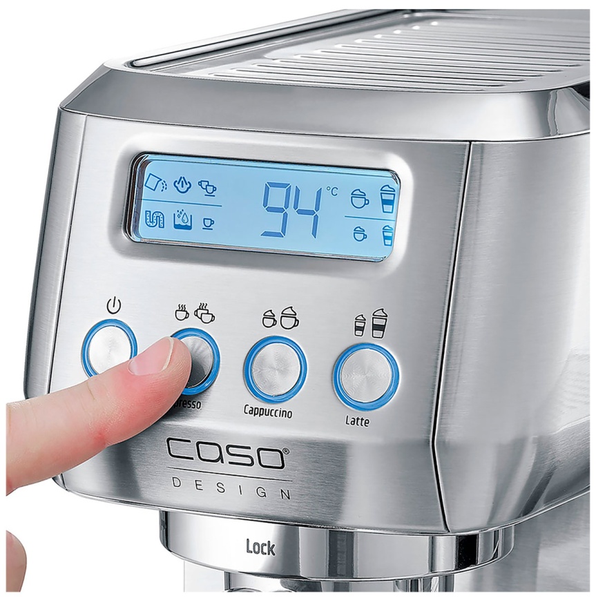 Кофеварка Caso Espresso Gourmet Latte, дисплей, с капучинатором фото 2
