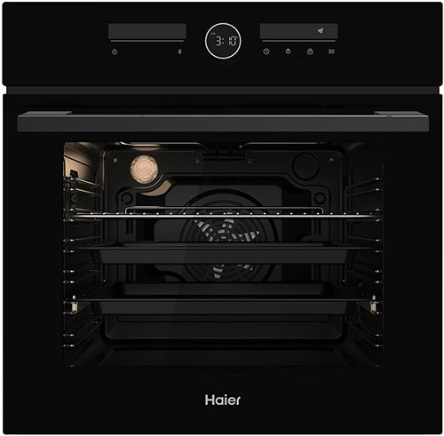Электрический духовой шкаф Haier HOX-FT5AMTB 59 см, 76 л, гриль и конвекция, черный фото 1