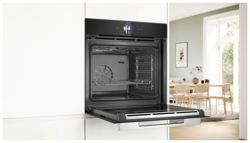 Электрический духовой шкаф Bosch HSG7361B1 59 см, 71 л, гриль и конвекция, черный фото 3
