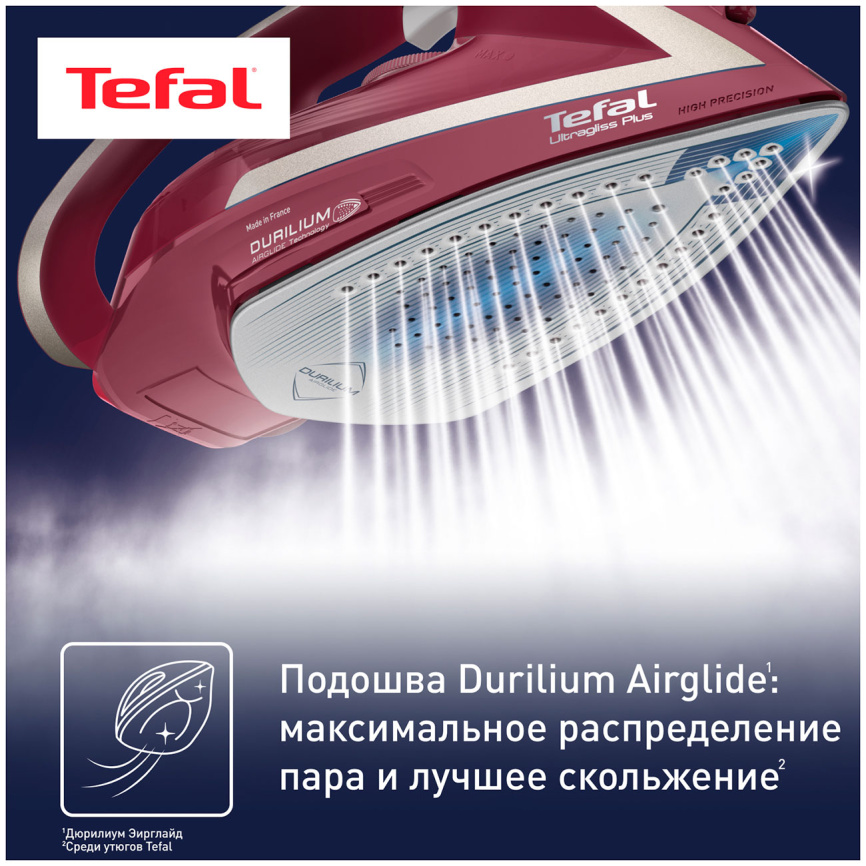 Утюг Tefal Ultragliss Plus FV6820E0, красный фото 6
