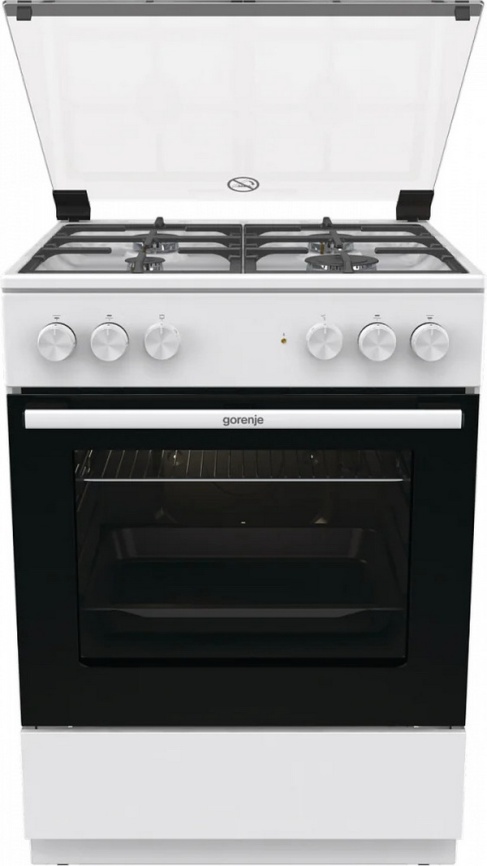 Комбинированная плита Gorenje GK6A20WF 60 см, 65 л, 4 конфорки, белый фото 1