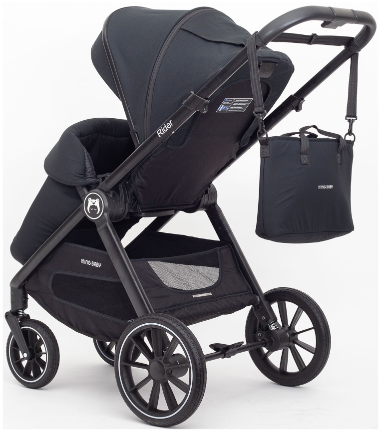 Коляска 2 в 1 Ining Baby KR345 Plus black фото 6