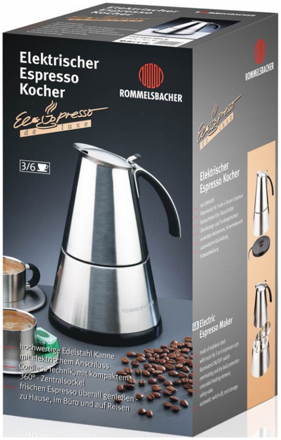 Кофеварка эспрессо Rommelsbacher EKO 364/E, нержавеющая сталь фото 3