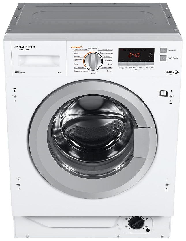Встраиваемая стиральная машина Maunfeld MBWM1486S автомат 8 кг, белый фото 3