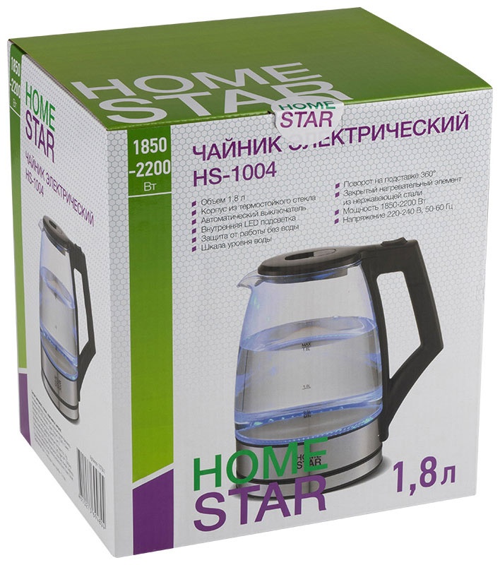 Чайник электрический Homestar HS-1004 (1.8 л), черный (107841) фото 5