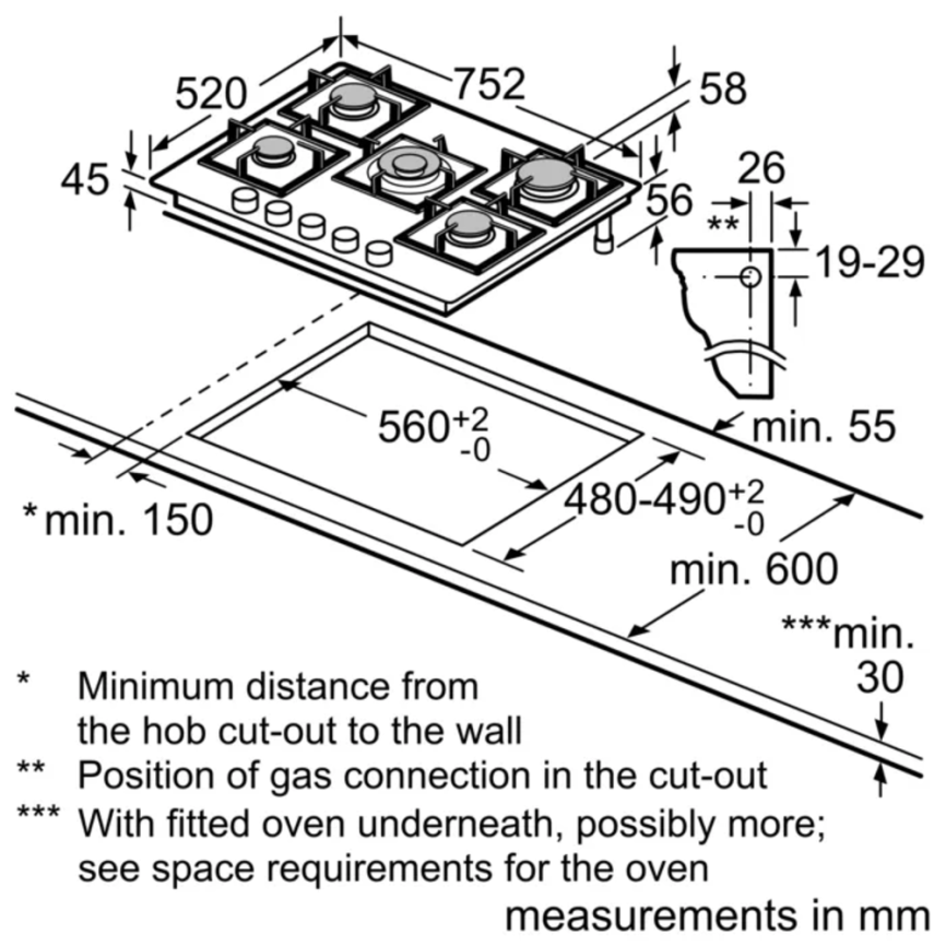 Встраиваемая газовая панель BOSCH BOSCH PPQ7A6I45 фото 6
