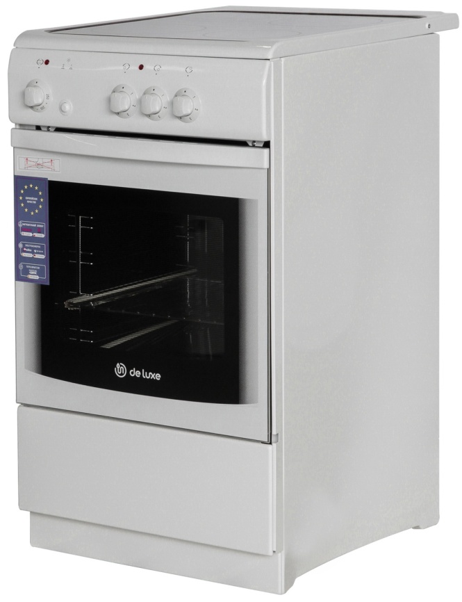 Электроплита De luxe 506003.04 эс 50 см, 3 конфорки, белый фото 4
