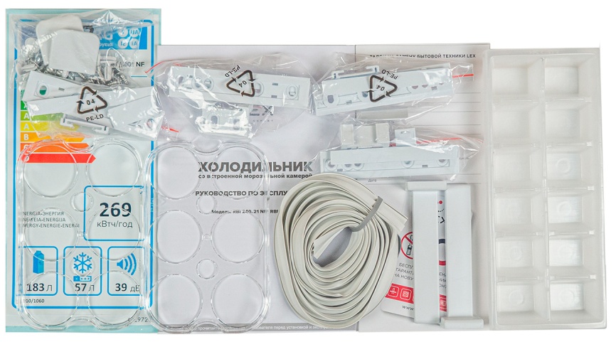 Встраиваемый двухкамерный холодильник LEX RBI 201 NF No frost, белый фото 9