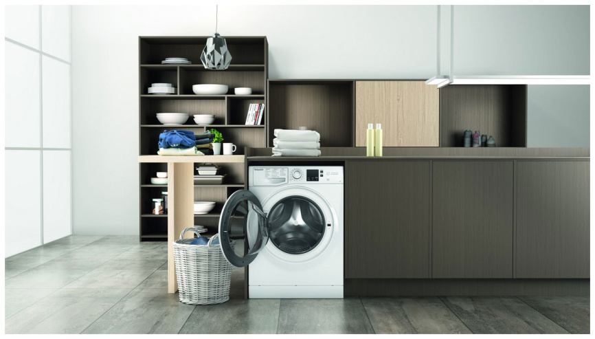 Узкая стиральная машина  Hotpoint NSS 6015 W RU автомат 6 кг, белый фото 11