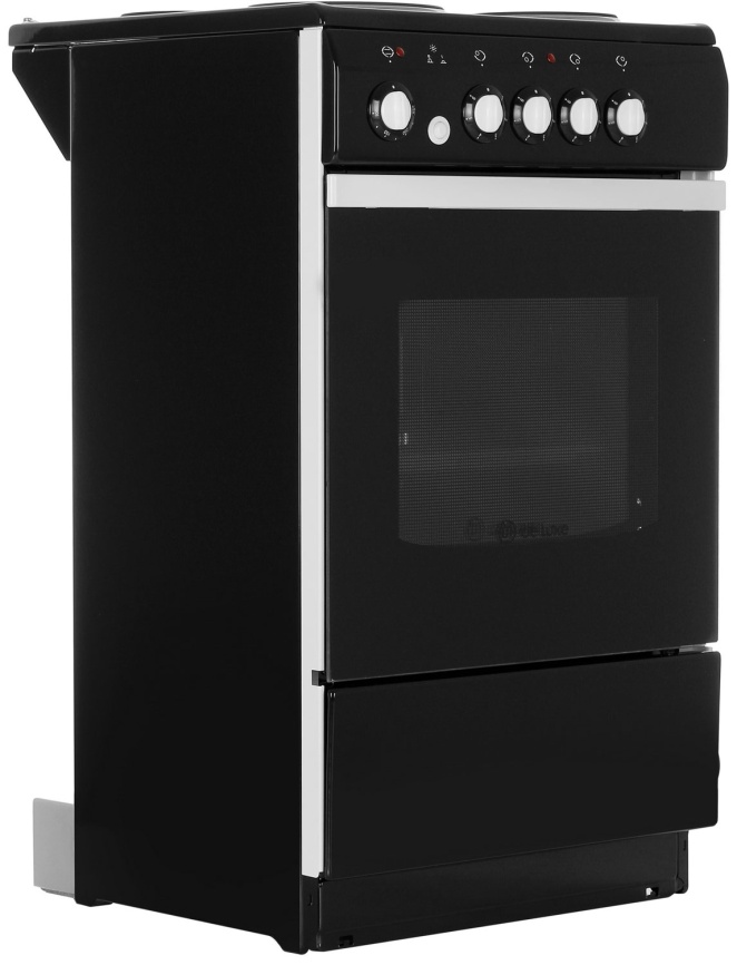 Электроплита De luxe 5004.12 э (без щитка и крышки) 50 см, 4 конфорки, черный фото 3