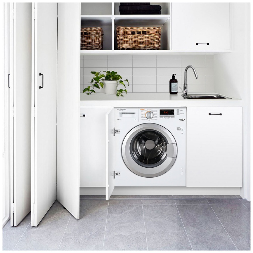 Встраиваемая стиральная машина Maunfeld MBWM1486S автомат 8 кг, белый фото 4