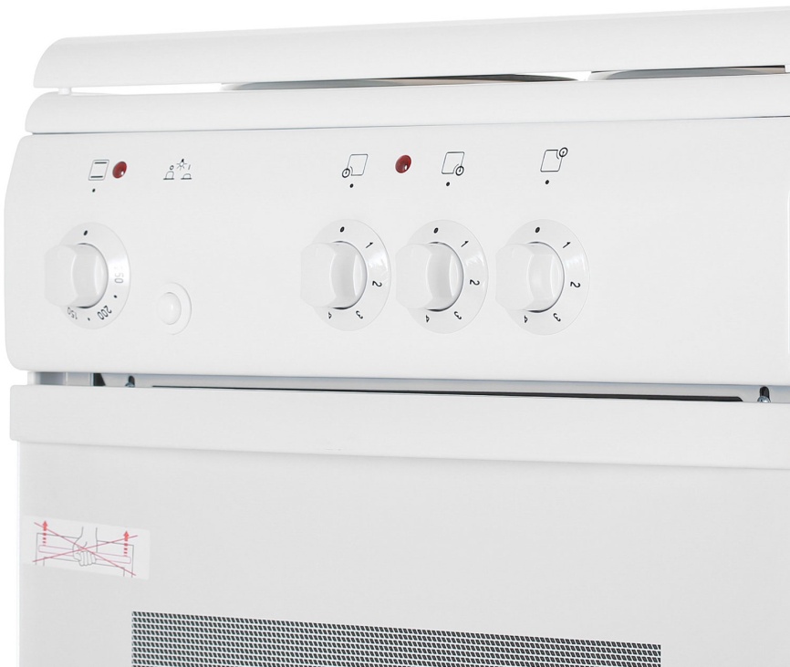 Электроплита De luxe 5003.17 50 см, 4 конфорки, белый фото 4