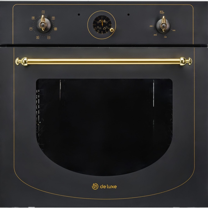 Электрический духовой шкаф De luxe 6006.05эшв-061 59 см, 58 л, гриль и конвекция, черный матовый фото 1