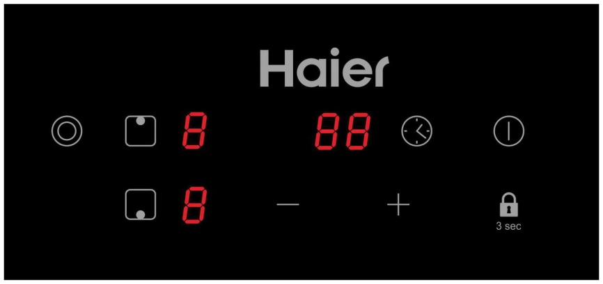 Электрическая варочная панель Haier HHY-C32DVB 28 см, 2 конфорки стеклокерамика электроподжиг, черный фото 2