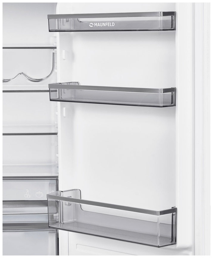 Встраиваемый двухкамерный холодильник Maunfeld MBF177NFFWGR Inverter No frost, белый фото 10