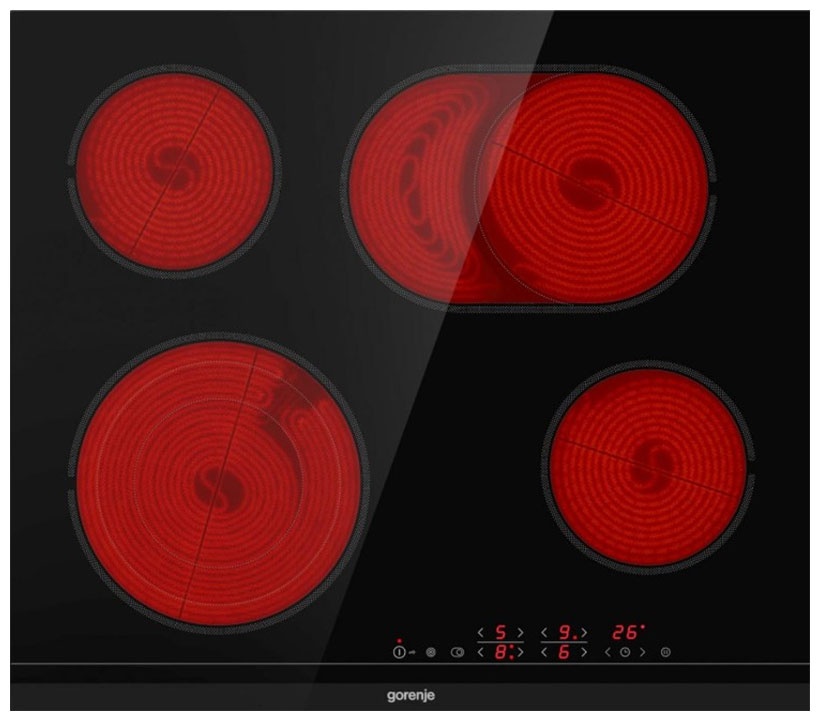 Электрическая варочная панель Gorenje ECT646BSCE 60 см, 4 конфорки стеклокерамика, черный фото 6