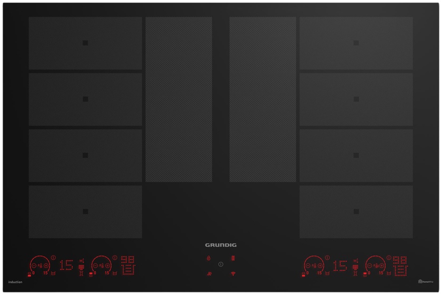 Электрическая варочная панель Grundig GIEI 838980 INH 77 см, 10 конфорок стеклокерамика, черный фото 1