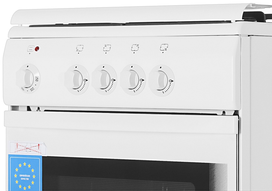 Комбинированная плита De luxe 5040.21 гэ 50 см, 4 конфорки, белый фото 4