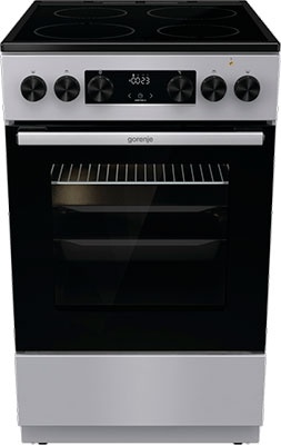 Электроплита Gorenje GEC5C41SG 50 см, 70 л, 4 конфорки, серебристый фото 1