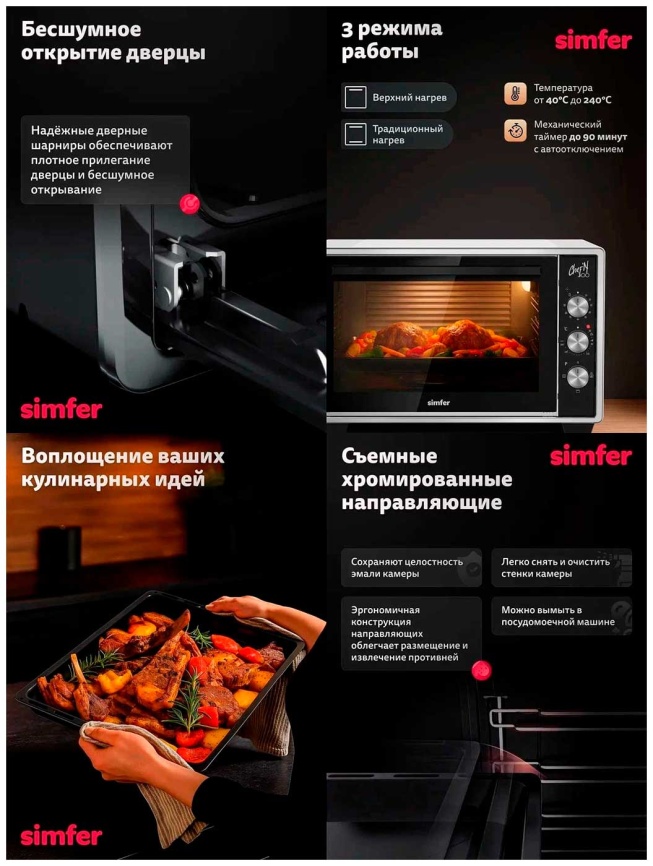 Мини-печь Simfer M30W03, белый фото 9