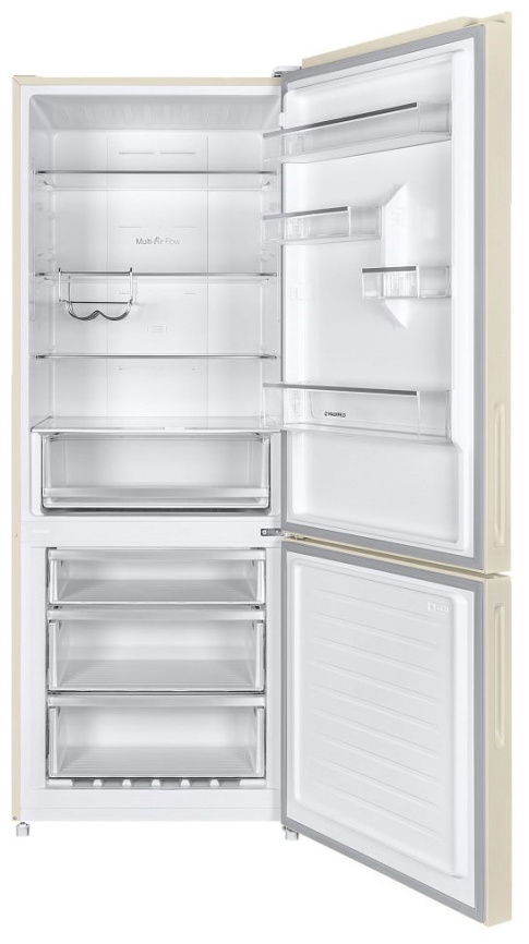 Двухкамерный холодильник Maunfeld MFF1857NFBG No frost, бежевый фото 3