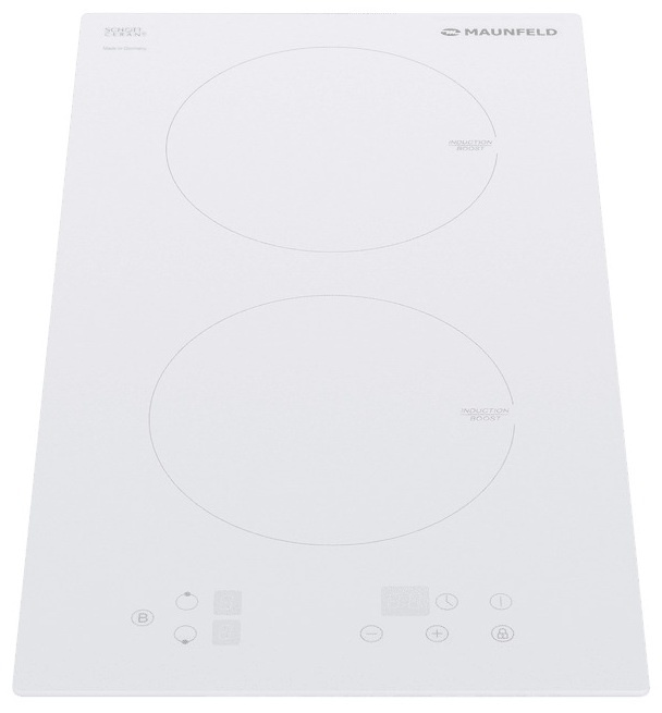 Электрическая варочная панель Maunfeld EVI.292-WH 28 см, 2 конфорки стеклокерамика, белый фото 2