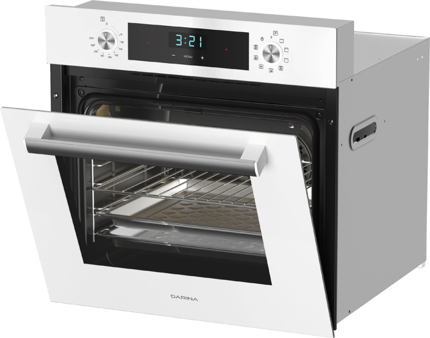 Электрический духовой шкаф Darina 0V5 BDE112 708 W1 59 см, 65 л гриль конвекция, белый фото 4