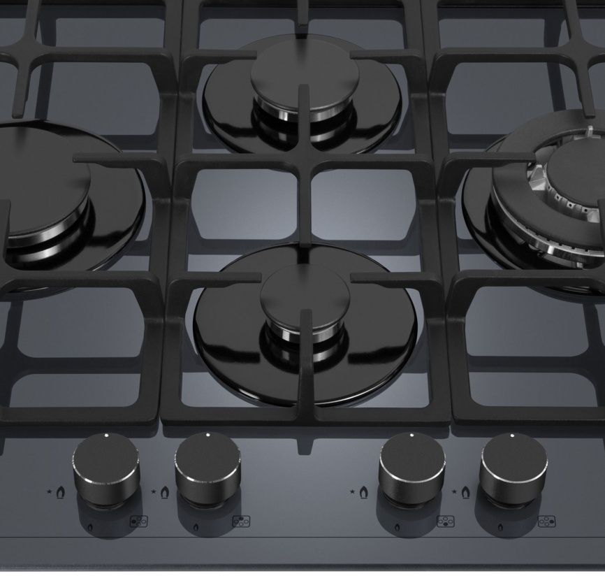 Газовая варочная панель Meferi MGH604GR GLASS ULTRA 60 см, 4 конфорки электроподжиг газконтроль, серый фото 5