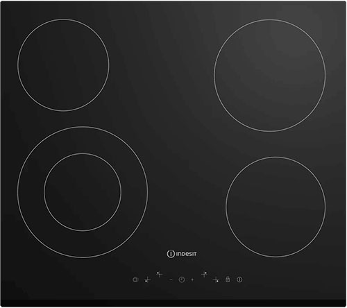 Электрическая варочная панель Indesit IRT 260 B 58 см, 4 конфорки закаленное стекло, черный фото 1