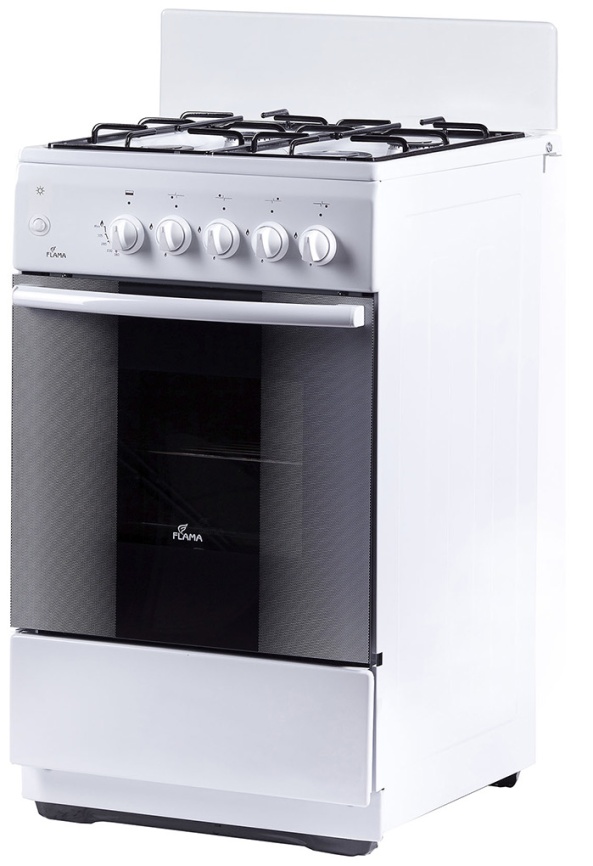 Комбинированная плита Flama AK 1416 W 50 см, 4 конфорки, белый фото 1
