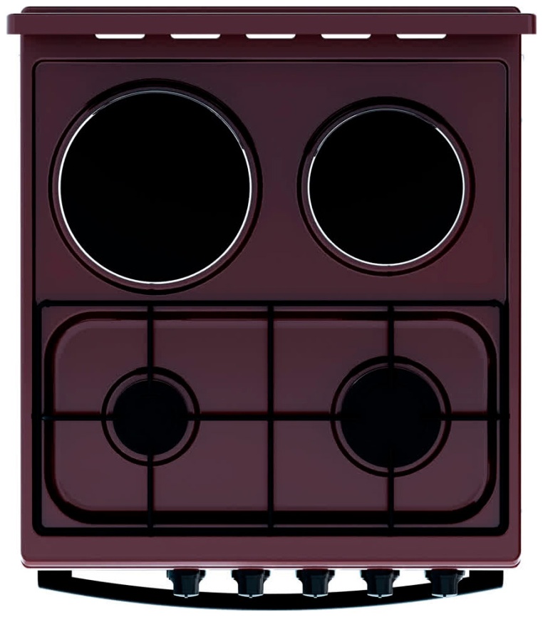 Комбинированная плита Flama RK 2201В 50 см, 4 конфорки, коричневый фото 2