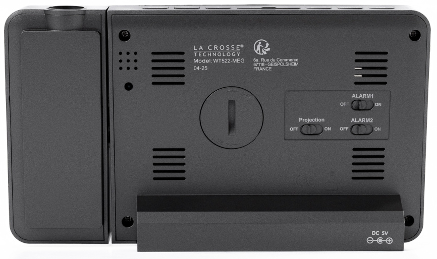 Термометр La Crosse WT522 с проекционными часами серый фото 6