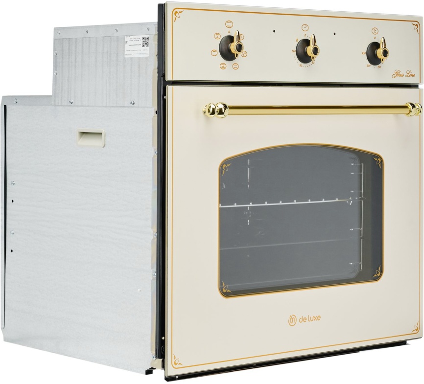 Электрический духовой шкаф De luxe 6006.03 эшв - 060 59 см, 58 л гриль конвекция, топленое молоко фото 2