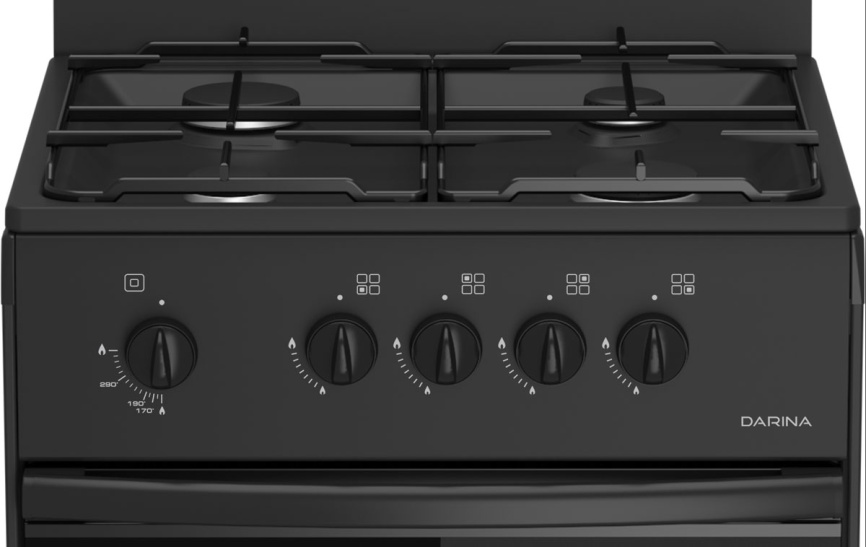 Газовая плита Darina S GM 441 001 At 50 см, 50 л, 4 конфорки, темно-серый фото 2