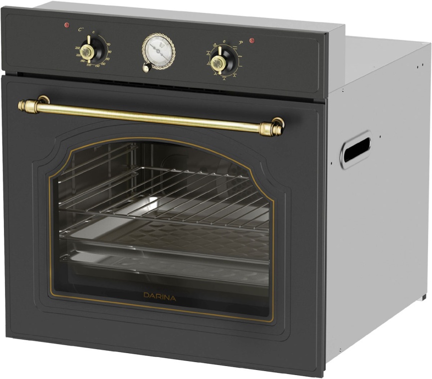 Электрический духовой шкаф Darina 0U8 BDE112 707 At 59 см, 65 л гриль конвекция, антрацит фото 3