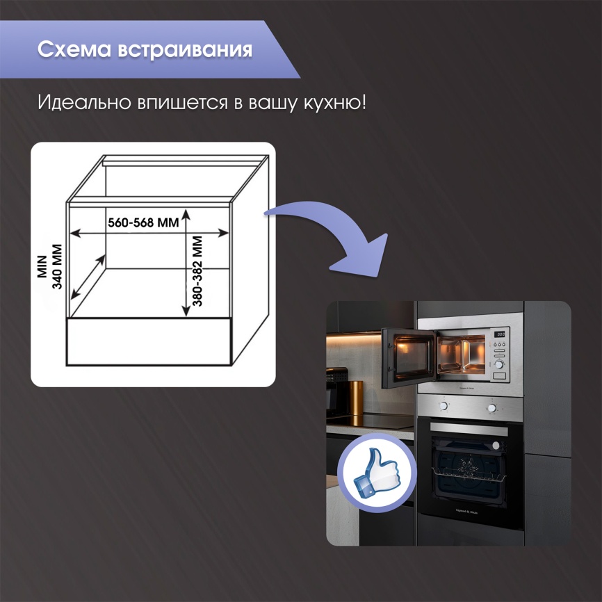 Встраиваемая микроволновая печь СВЧ Zigmund & Shtain BMO 16.202 S фото 10