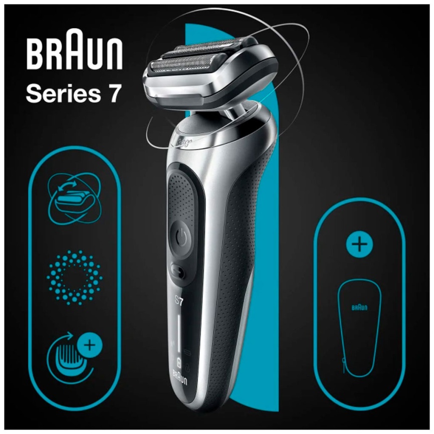 Электробритва Braun S7 71-S1000s, Silver, Wet Dry, 360° (Б0058419) фото 2