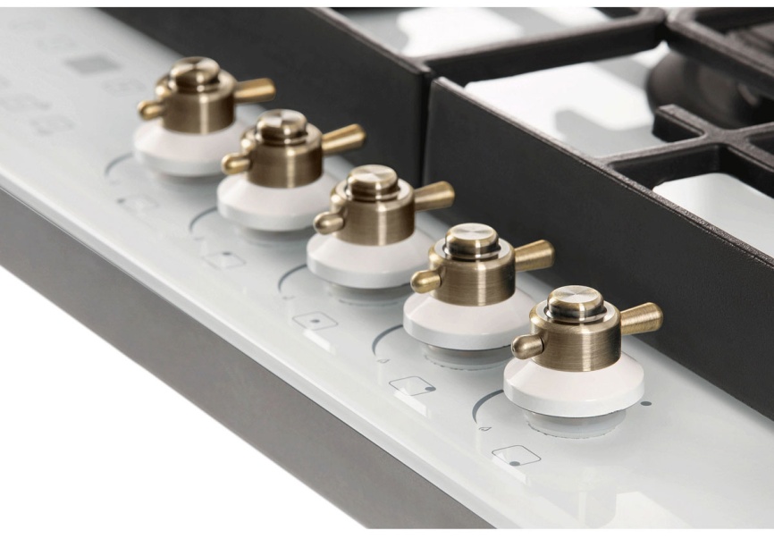 Газовая варочная панель Hiberg VM 7155 W 68 см, 5 конфорок электроподжиг газконтроль, белый фото 7