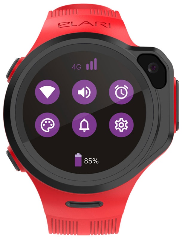 Детские часы-телефон Elari 4GR M с GPS поиском, красные (KP-4GR-M-RED) фото 1
