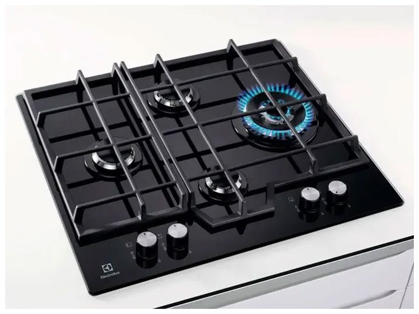Газовая варочная панель Electrolux KGG6456K 59 см, 4 конфорки, черный фото 6