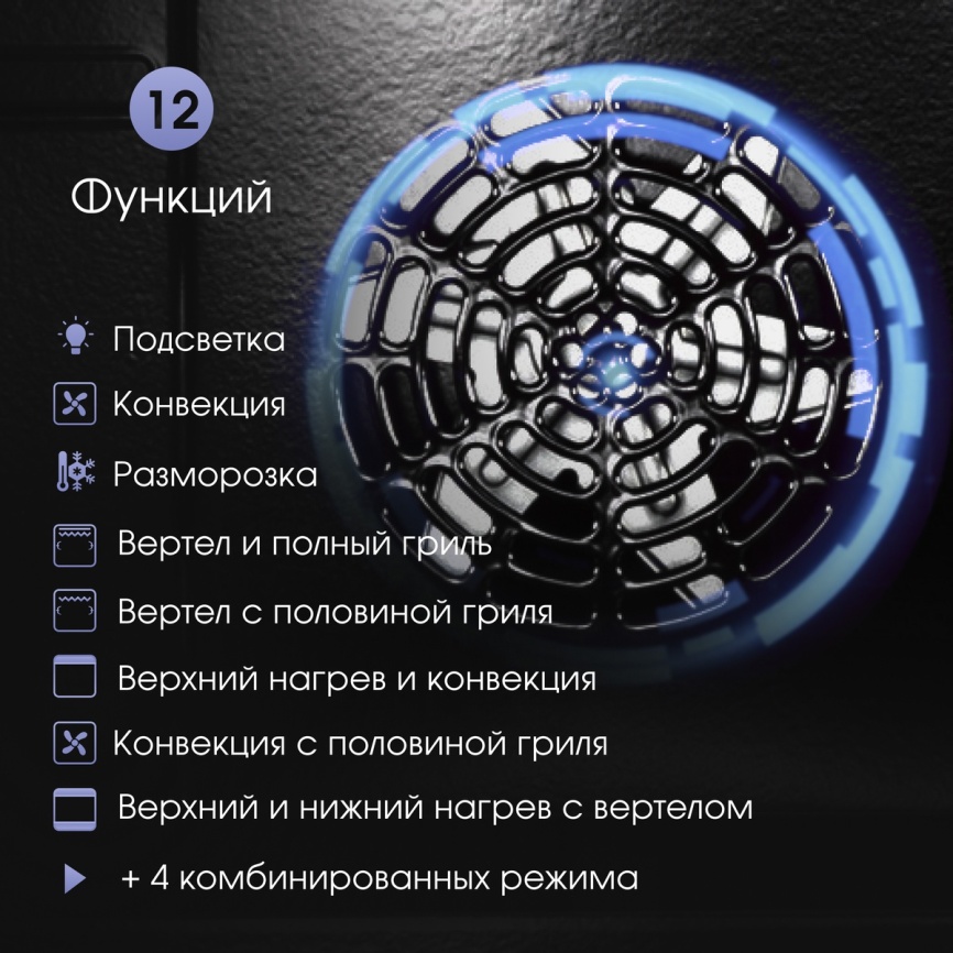 Электрический духовой шкаф Zigmund & Shtain EN 117.921 B 60 см, 73 л, гриль и конвекция, черный фото 8