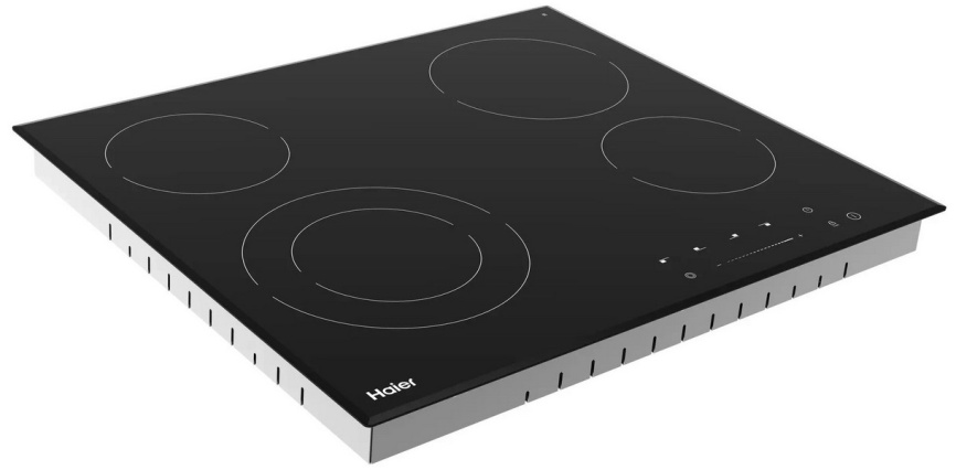 Электрическая варочная панель Haier HHX-C64TDVB 58 см, 4 конфорки стеклокерамика, черный фото 3
