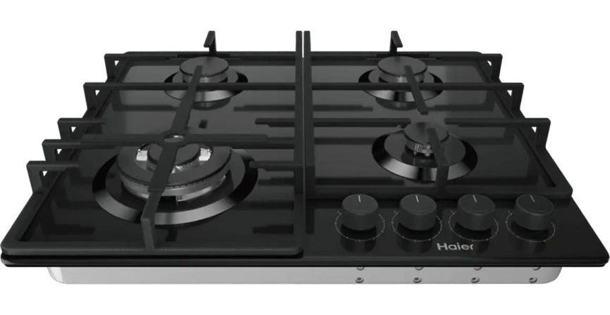 Газовая варочная панель Haier HHQ-G64CTQB 4 конфорки газ-контроль, черный фото 3