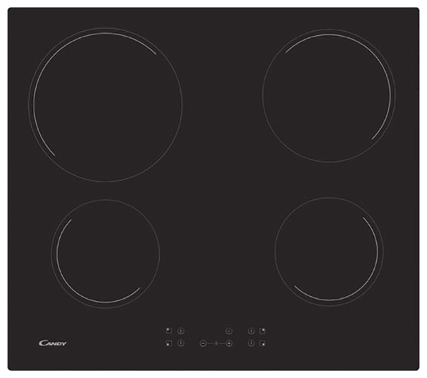 Электрическая варочная панель Candy CC 64 CH 59 см, 4 конфорки стеклокерамика, черный фото 1