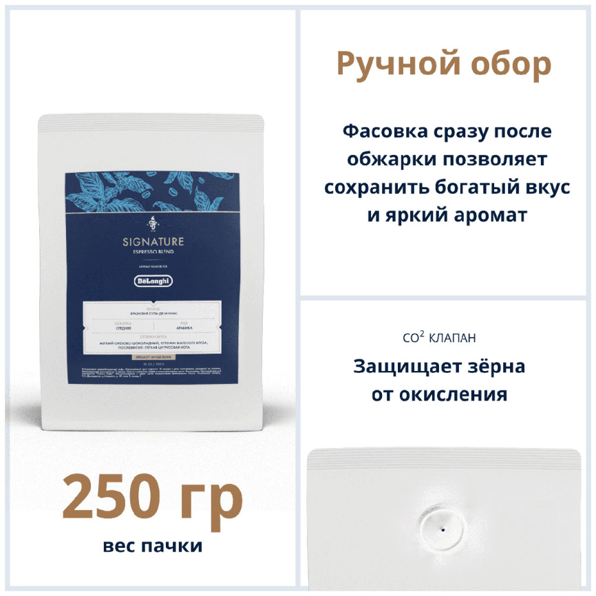 Кофе De’Longhi Signature coffee Espresso blend, 250 г фото 3